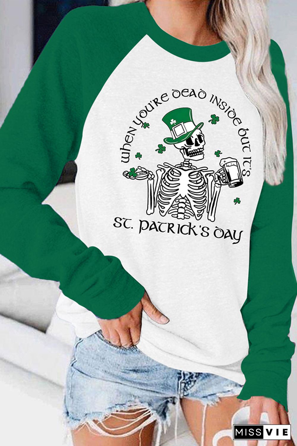 St. Patrick's Day Long Sleeve Graphic Tee Wholesale