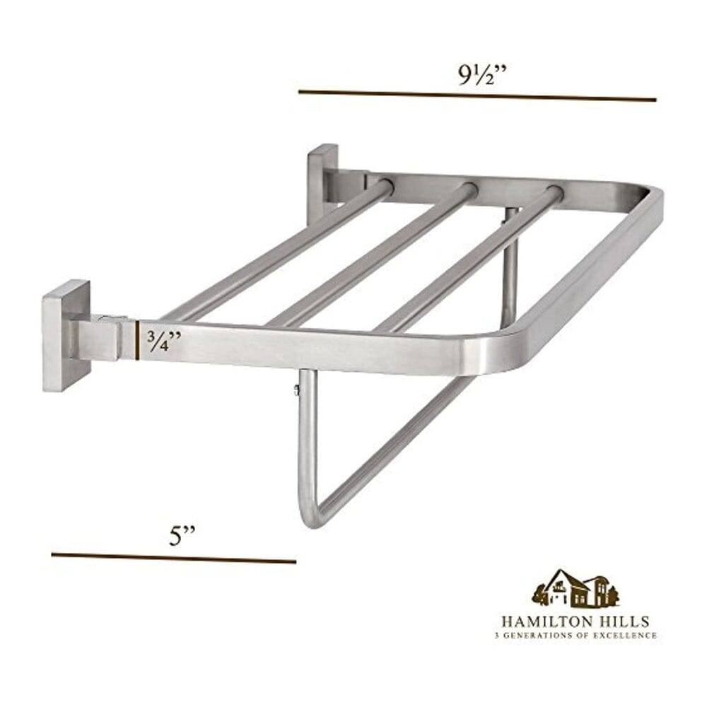 Modern Flat Brushed Nickel Towel Rack