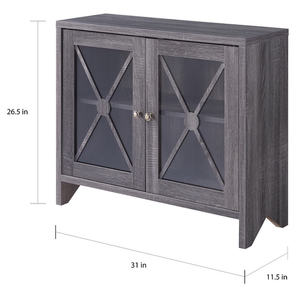 Furniture of America Lyle Farmhouse 31-inch 2-shelf Accent Cabinet