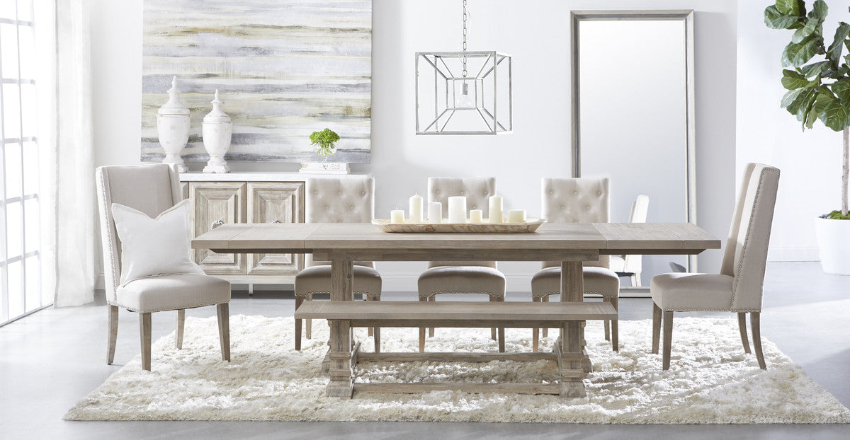 Hudson Extension (78-110) Dining Table in Wire Brushed Natural Gray