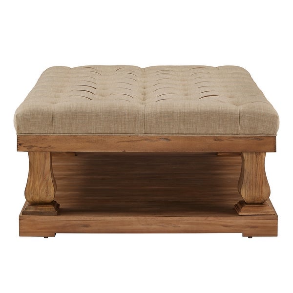 Knightsbridge Linen Baluster Coffee Table Ottoman by iNSPIRE Q Artisan