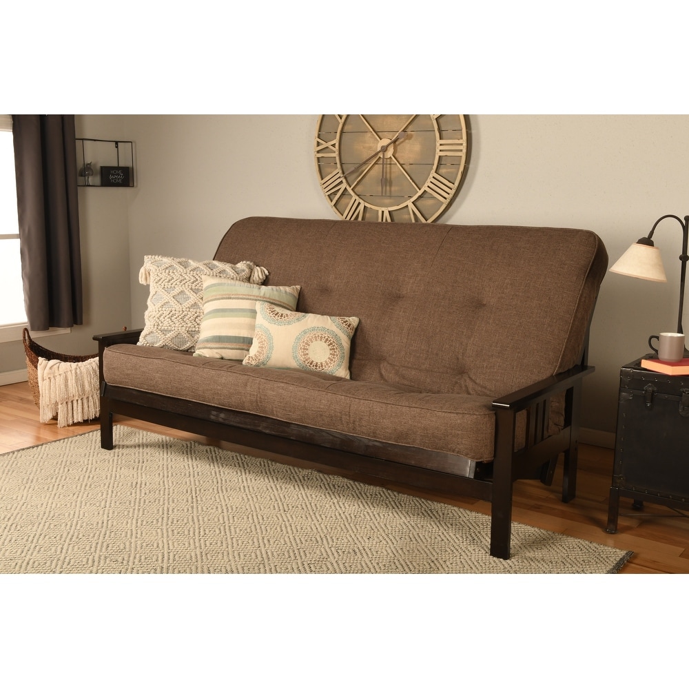 Somette Monterey Queen size Futon Set in Espresso Finish with Linen Mattress