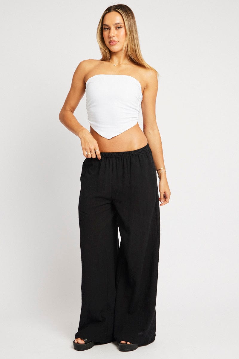 Black Wide Leg Pants High Rise