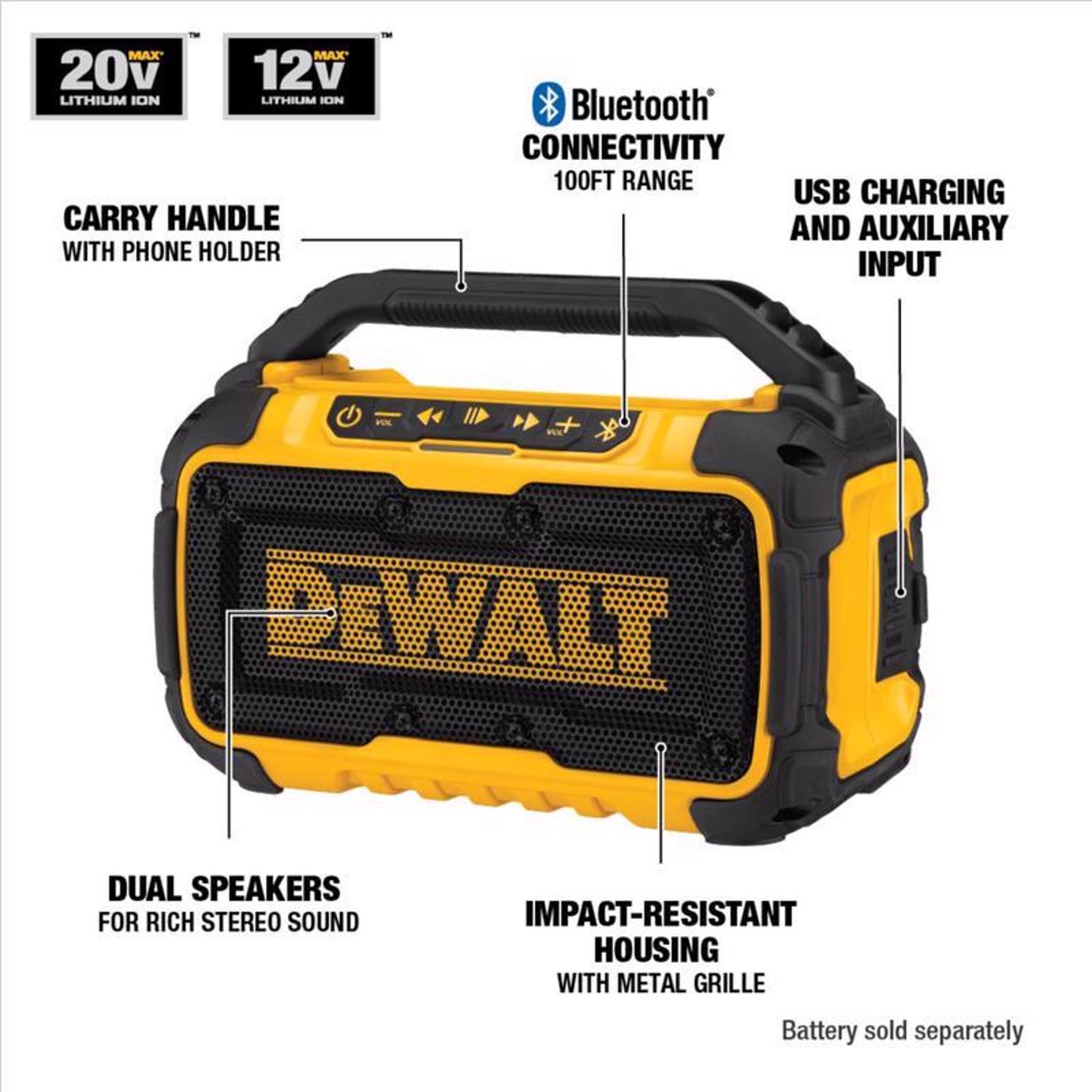 DW 20V MAX DCR010 Lithium-Ion Jobsite Bluetooth Speaker 1 pc