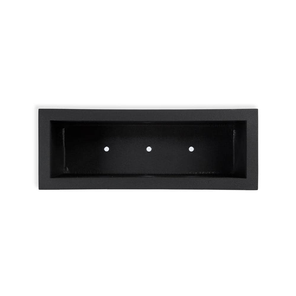 PolyStone Planters Milan Tall 46 in. x 17 in. Black Composite Trough 1004