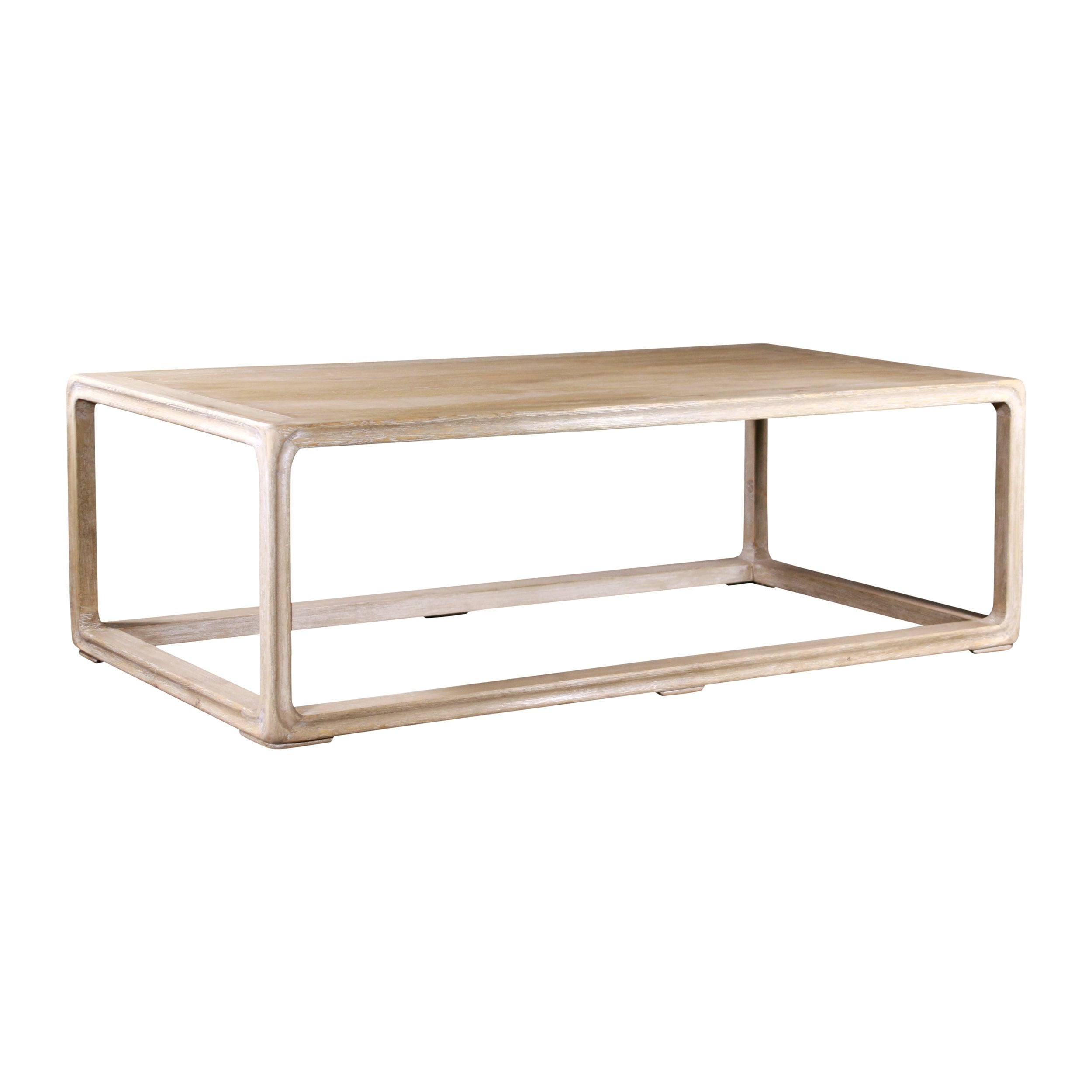 Artissance Reclaimed Wood Peking Rectangle Coffee Table With Weathered White Wash Finish， 55 Inch Long 27 Inch wide