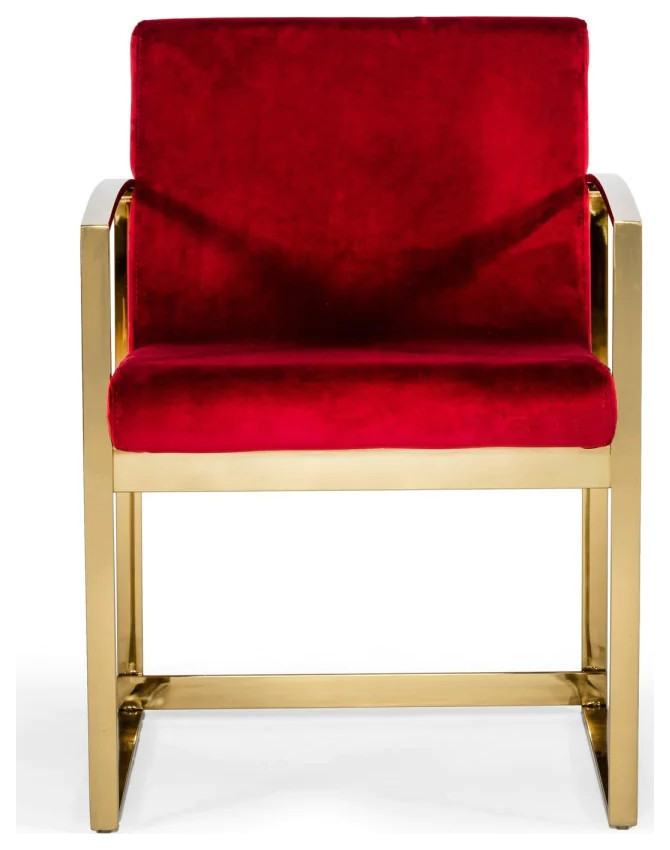 Anglyn Modern Red Velvet Accent Chair   Contemporary   Armchairs And Accent Chairs   by Rustic Home Furniture Deco  Houzz