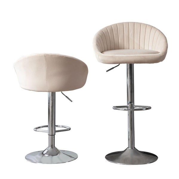 Set of 2 Modern Adjustable Counter Height Bar Stools with Back and Footrest