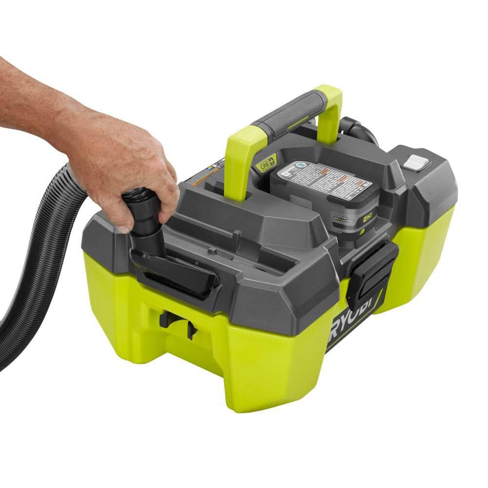 RYOBI ONE+ 18V Lithium-Ion Cordless 3 Gal. Project Wet/Dry Vacuum with Accessory Storage, 4.0 Ah Battery, and Charger P3240KN💝 Last Day For Clearance