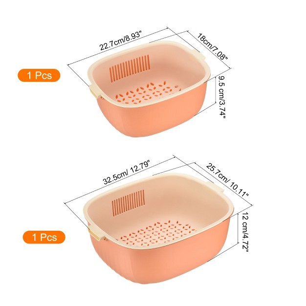 Unique Bargains Kitchen Colander Food Strainer Bowl Sets Multifunction Plastic Strainer Basket