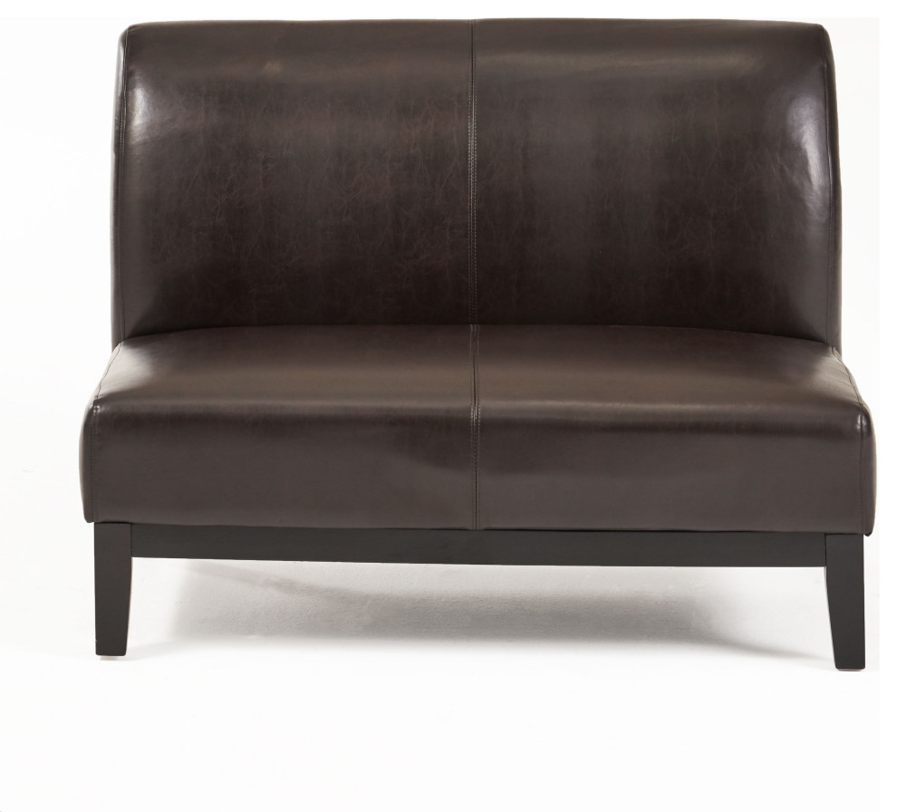 Massimo Leather Loveseat   Transitional   Loveseats   by GDFStudio  Houzz