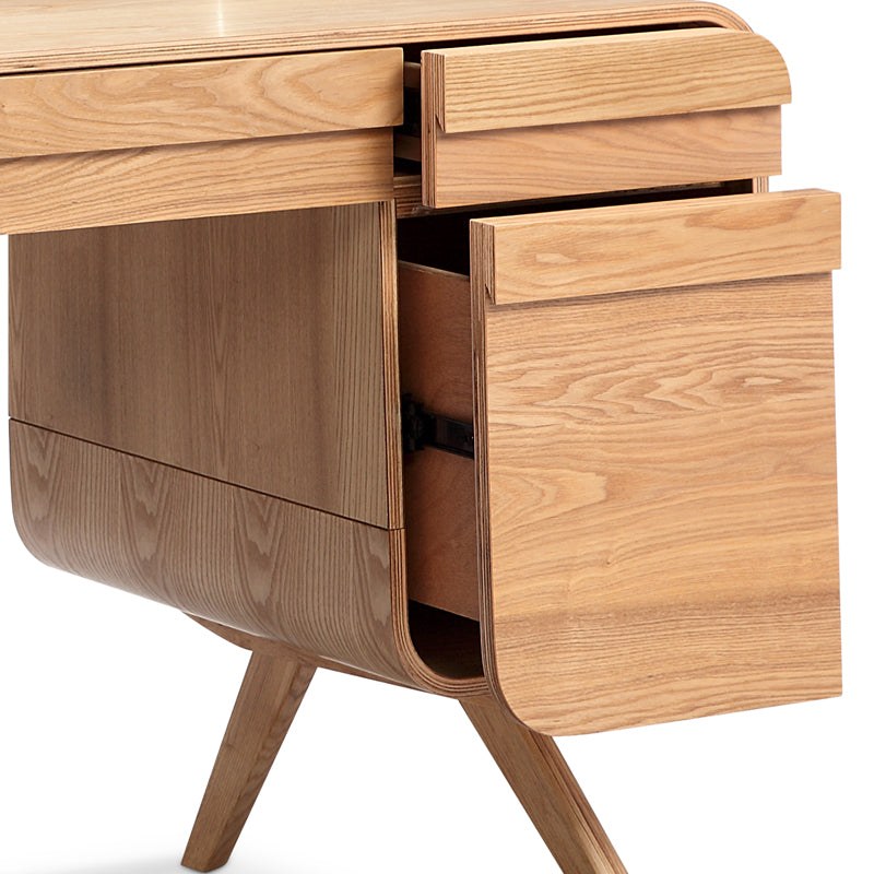 CELIO Study Desk with Storage 1.2M - Natural Ash Oak