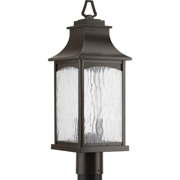 Progress Lighting Maison 2 light Outdoor Post Lantern Oil Rubbed Bronze Clear Water Seeded Glass