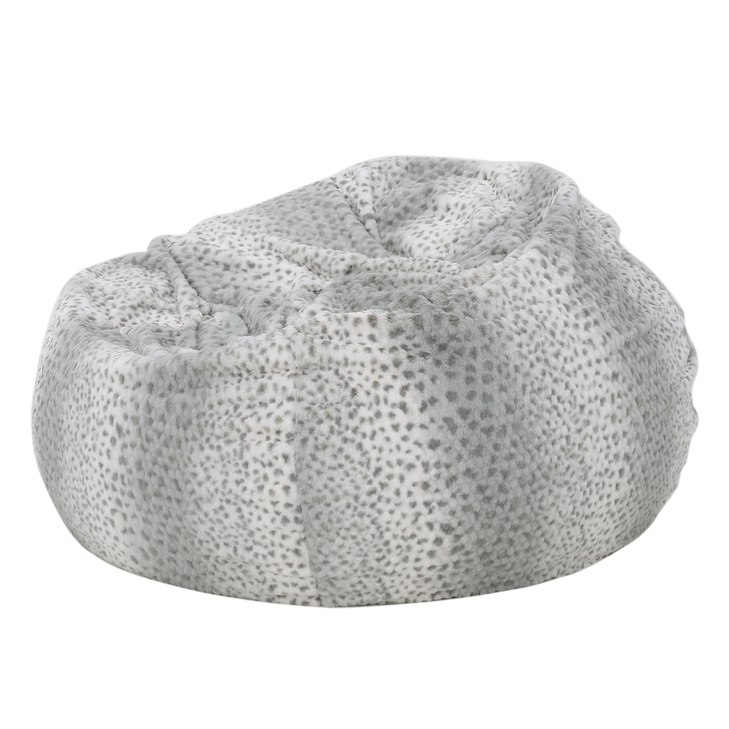 Macedonia Modern Glam 3 Ft Silver Dusk Faux Fur Bean Bag