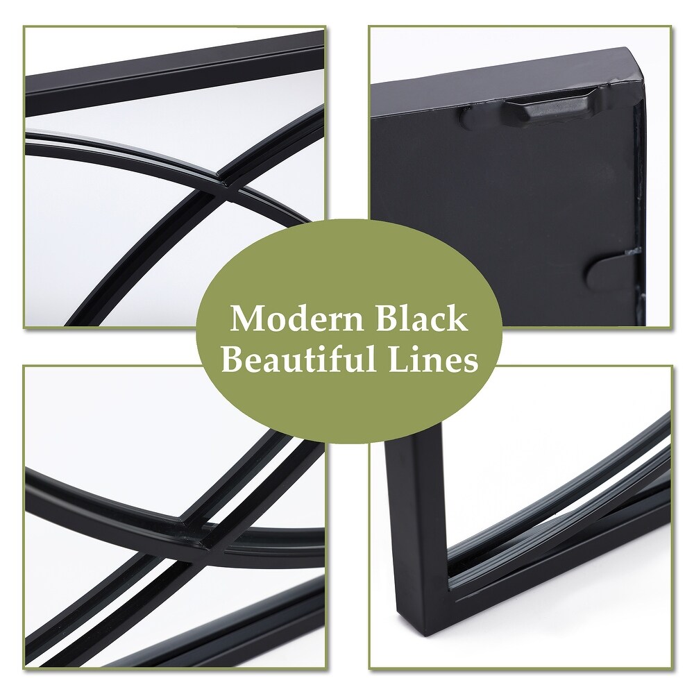 3 Piece Black Metal Rectangular Wall Mirror Set   31.9\