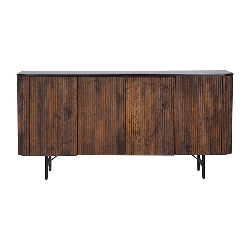 KAASNI Sideboard Buffet 160 cm Solid Mango Wood - Honey & Black