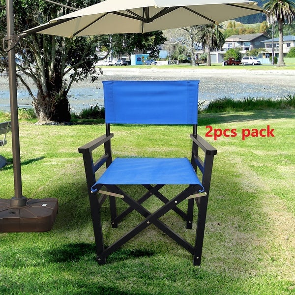 Wooden+ Canvas Folding Chair 2pcs/set - Overstock - 35780449