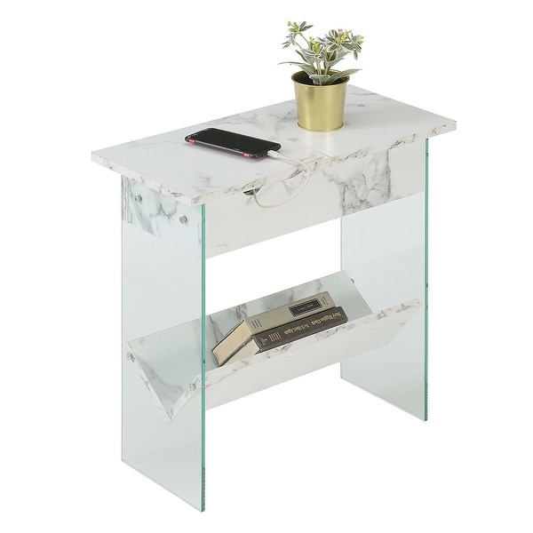 Porch and Den Urqhuart Flip Top End Table with Charging Station