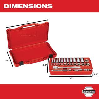 MW 38 in. Drive SAEMetric Ratchet and Socket Mechanics Tool Set (60-Piece) 48-22-9408-48-22-9508