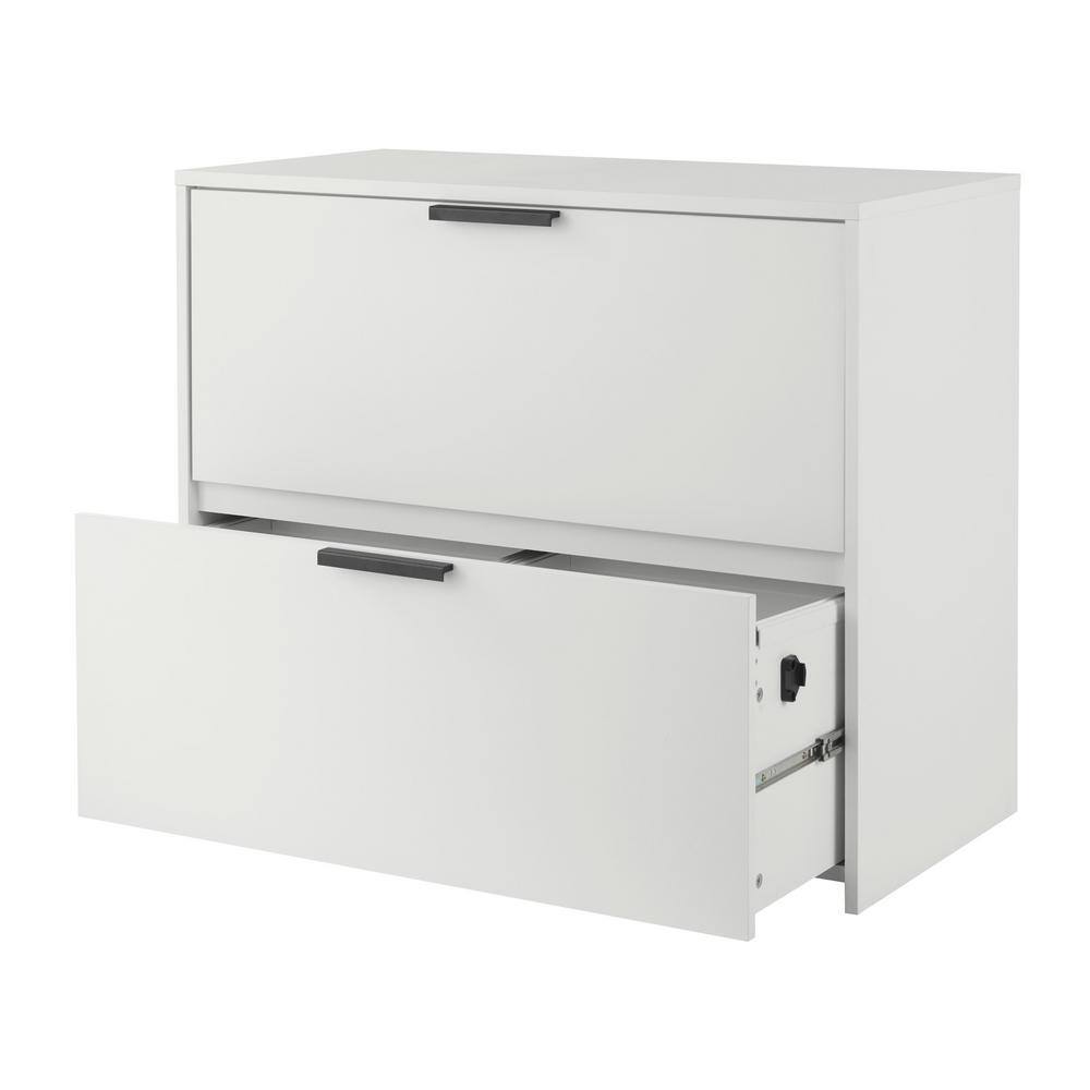 StyleWell Braxten White Lateral File Cabinet with 2 Drawers (35 in. W x 30 in. H) 09383WT