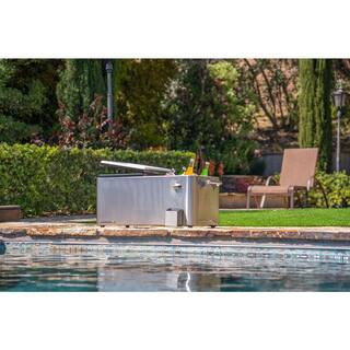 PERMASTEEL 80 qt. Stainless Steel Outdoor Patio Cooler with Removable Basin PS-223-SS