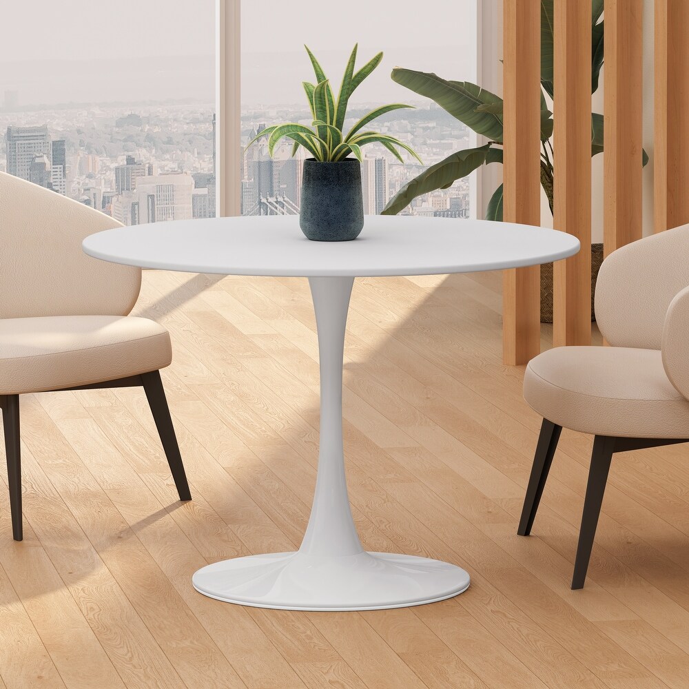 Dining Table with Round MDF Table Top Metal Base