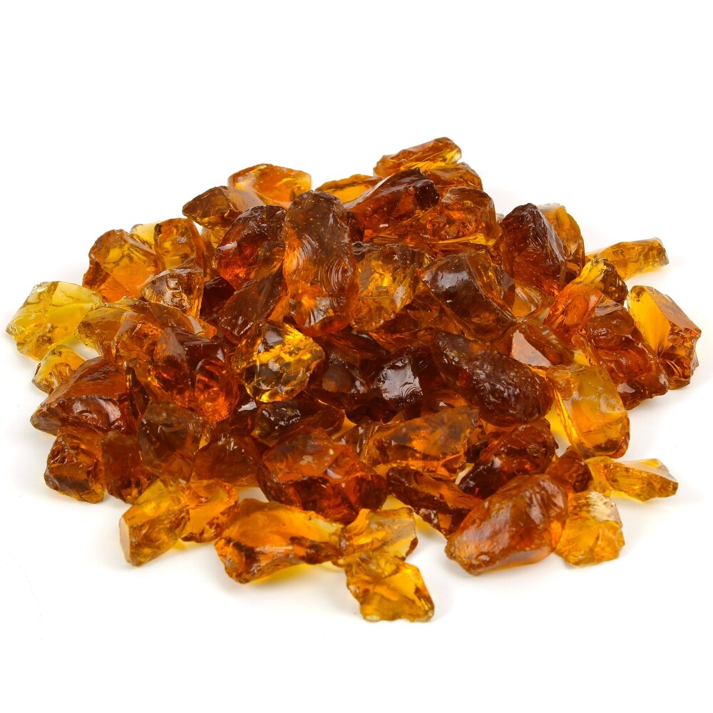 Light Amber Crushed Fire Pit Glass