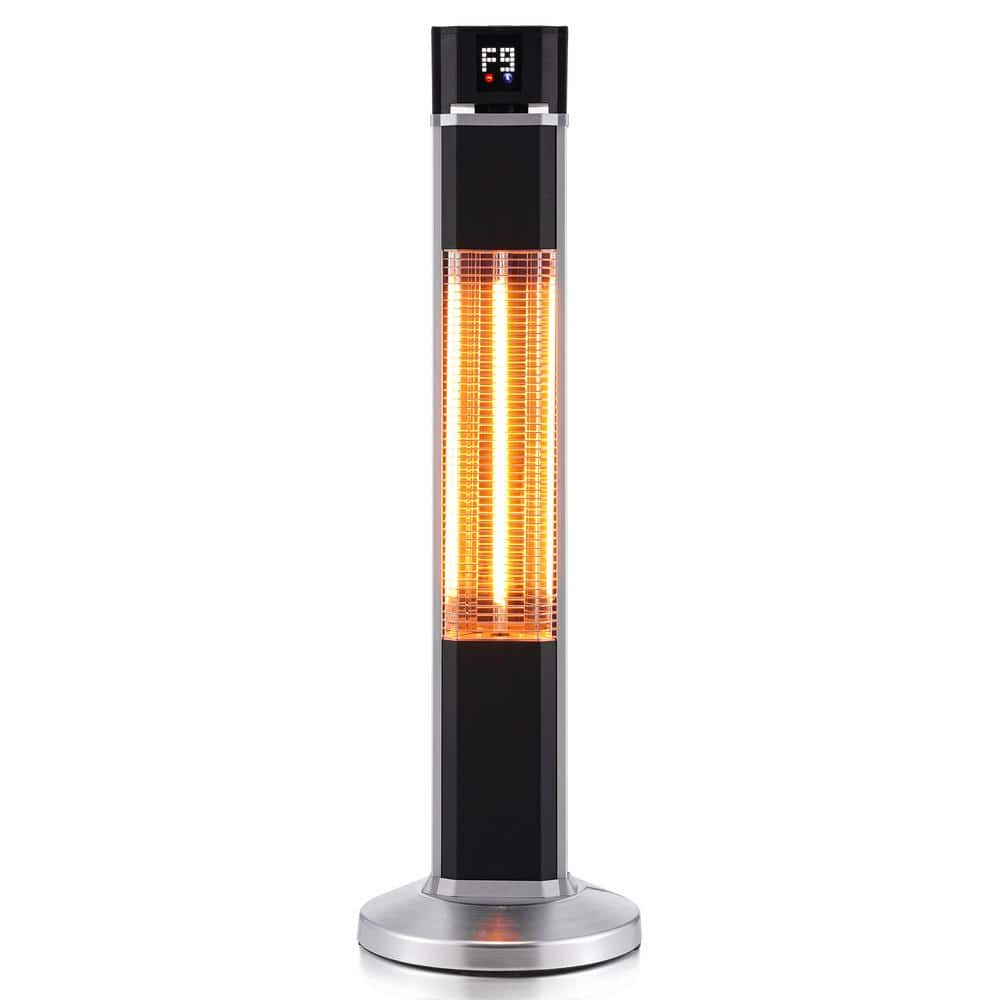 Kingdely 1500-Watt Electric Patio Heater Freestanding Indoor/Outdoor Infrared Carbon Space Heater with LED Display and Remote KF020209-01