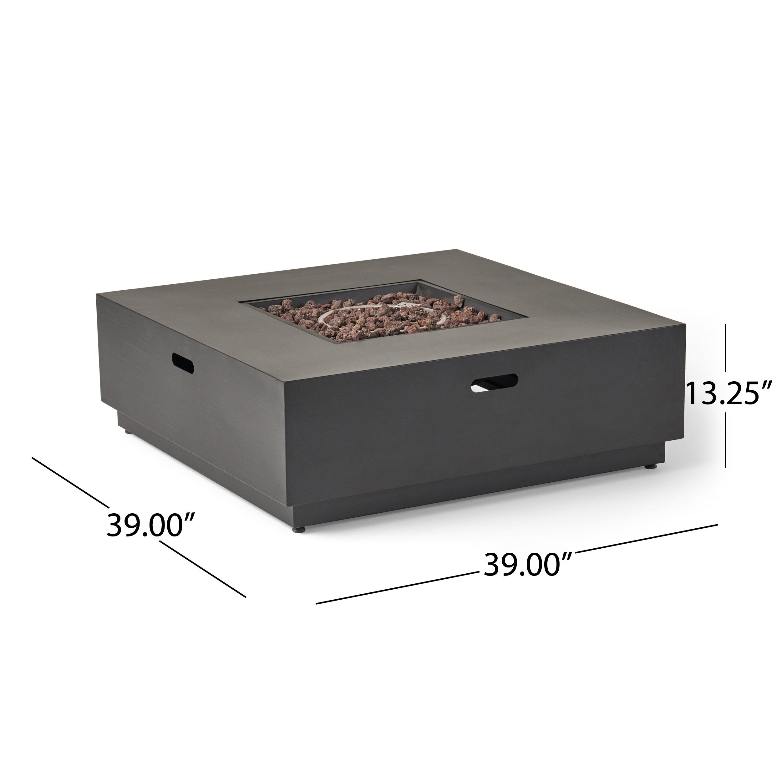 Jasmine Outdoor 50,000 BTU Square Fire Pit (No Tank Holder)