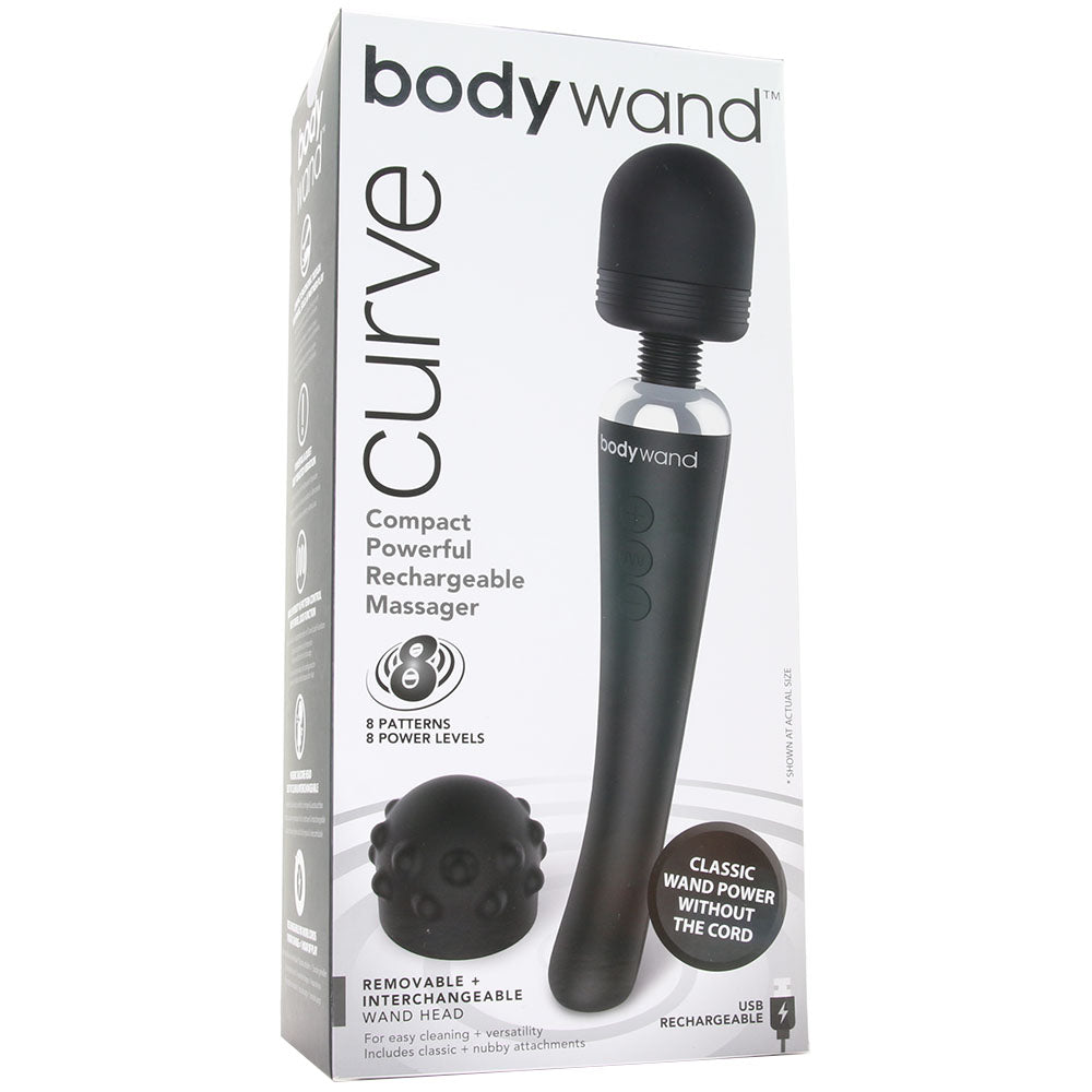 Curve Rechargeable Massage Wand in Black