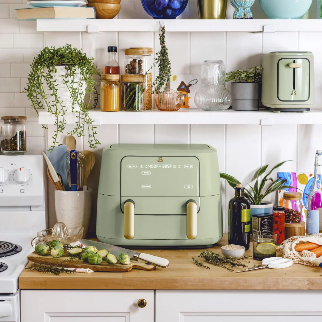 Beautiful 9QT TriZone Air Fryer， Sage Green by Drew Barrymore