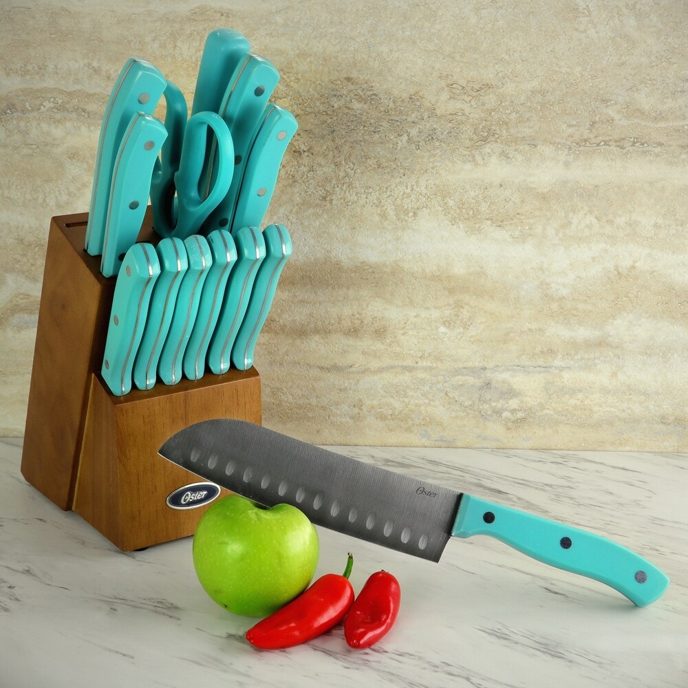14 Piece Lightweight Stainless Steel Cutlery Set with Teal