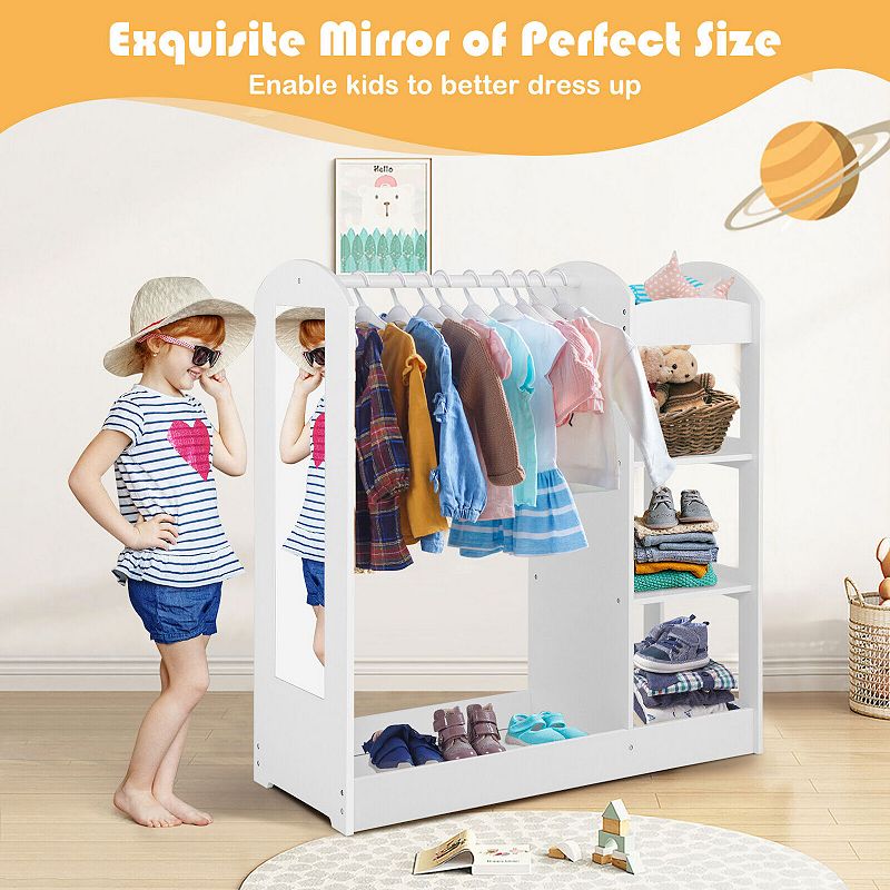 Kids Dress Up Storage with Mirror