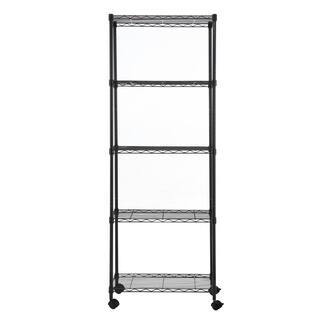 mzg Black Coating 5-Tier Steel Garage Storage Utility Wire Shelving Unit with 4-Casters (14 in. x 30 in. x 59 in.) E3575150OK501AC