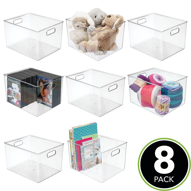 mDesign Storage Organizer Bin with Handles for Cube Furniture - 8 Pack