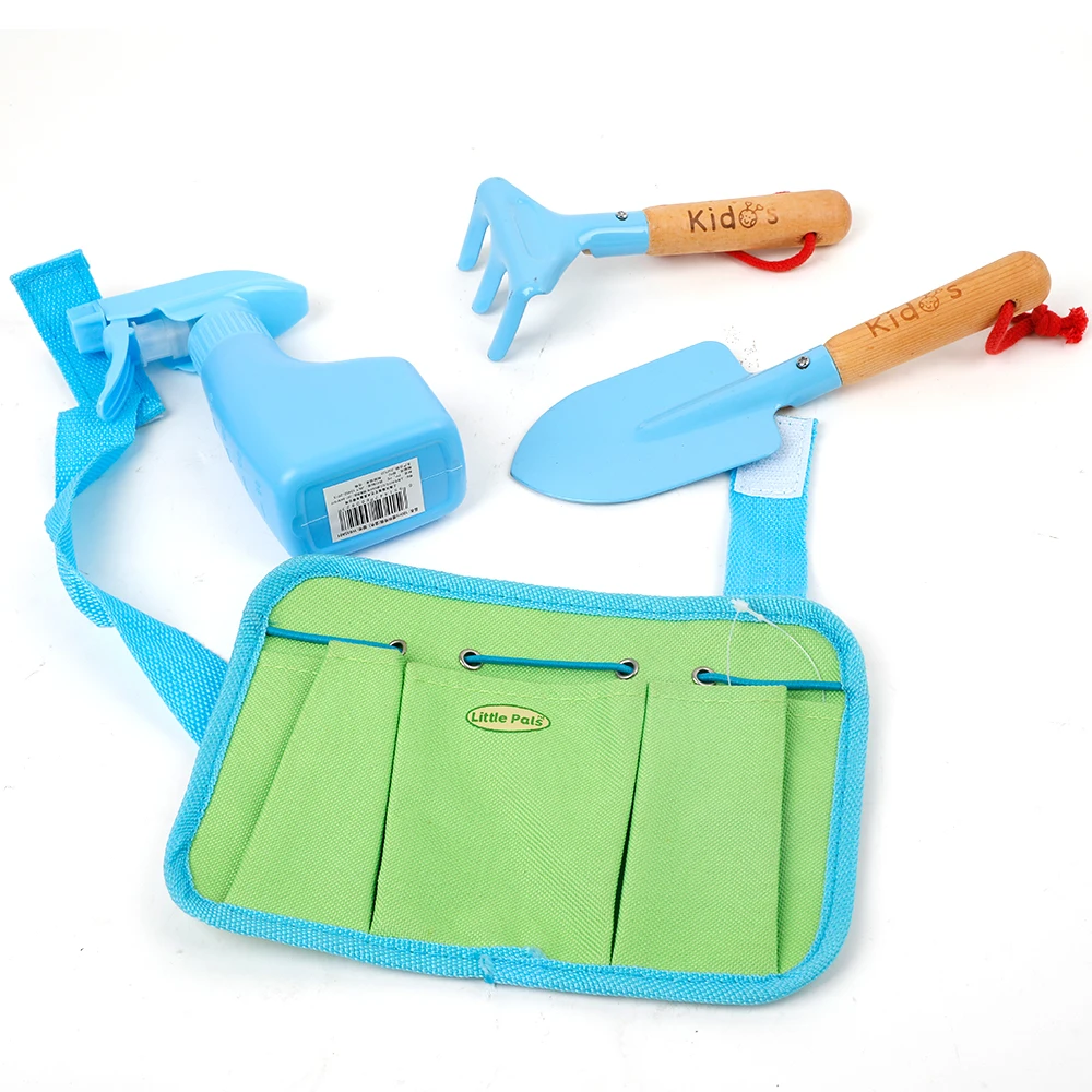 4 Pcs Blue Bag Kids Mini Gardening Hand Tool Set Kit With Bag