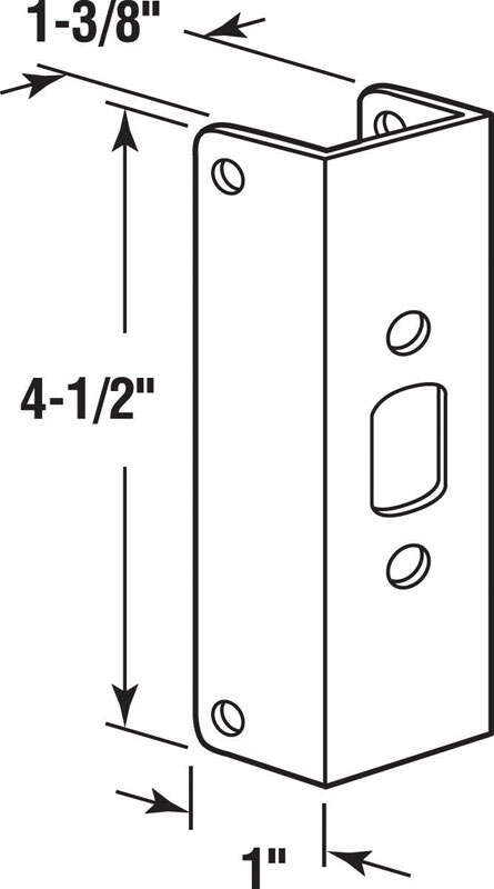 Prime-Line 4.5 in. H X 1 in. L Brass-Plated Brass Door Edge Reinforcer