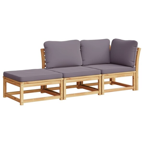 vidaXL Patio Sofa with Cushions 2Seater Outdoor Loveseat Solid Wood Acacia