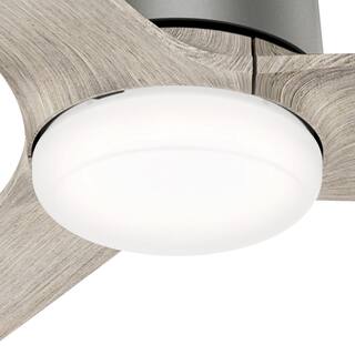 Hunter Moxie 52 in. LED Indoor Matte Silver Ceiling Fan with Light and Remote 51219