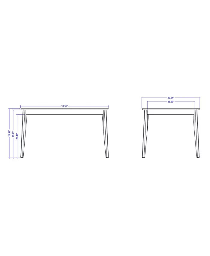 Manhattan Comfort Tudor 53.35 Medium Density Fibreboard 6-Person Dining Table