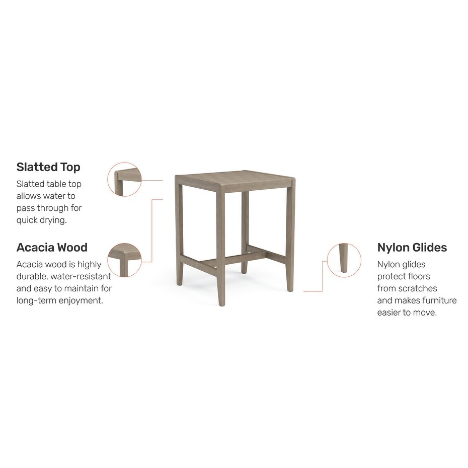 Homestyles Sustain Gray Wood Outdoor High Bistro Table   30\