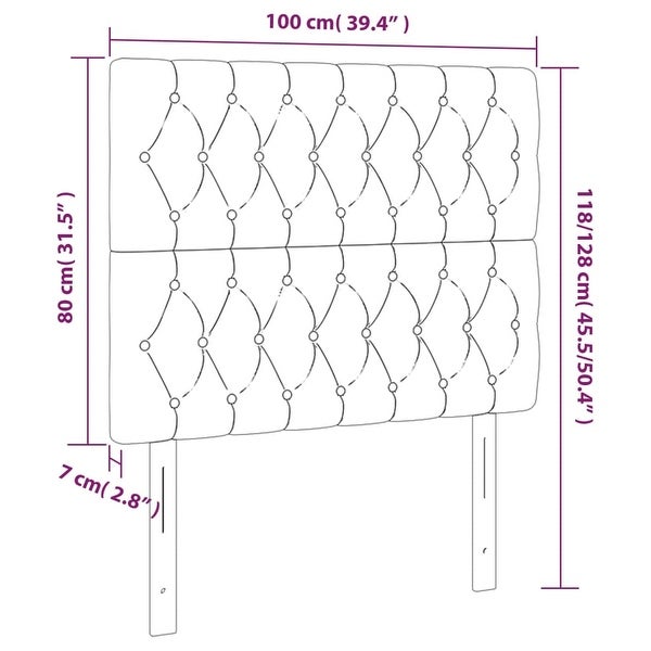 vidaXL LED Headboard Dark/Light Gray Fabric - - 37421103