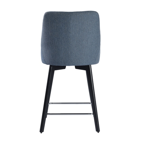 Counter Height Bar Stools with Back and Footrest， Fabric