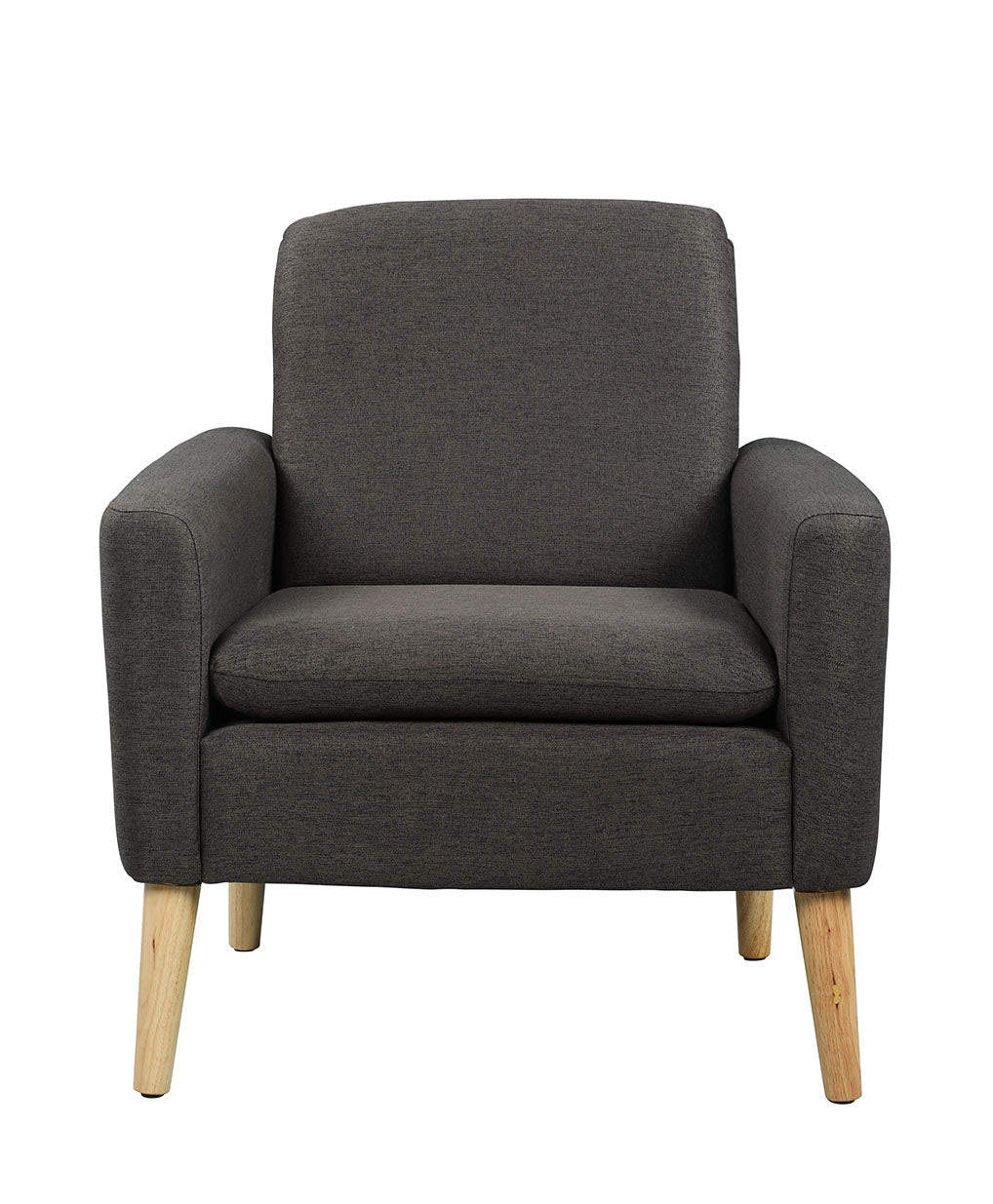 Modern Accent Fabric Armchair Mid Century Upholstered Single Sofa with Thick Seat Cushion and Backrest Wood Tapered Legs for Office Bedroom Living Room