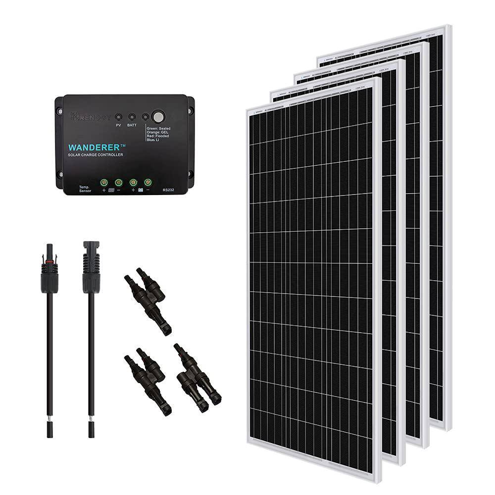 Renogy 400-Watt 12-Volt Monocrystalline Solar Bundle Kit with 30 Amp Negative Ground Charge Controller RNG-KIT-BUNDLE400D-WND30