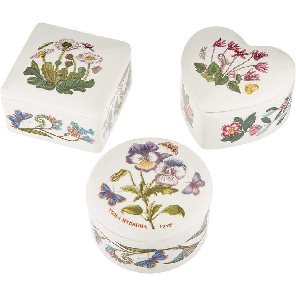 Portmeirion Botanic Garden Set of 3 Covered Boxes   3.5\