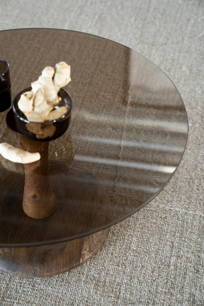 Round Pedestal Coffee Table L  By Boo Boogie   Rustic   Coffee Tables   by Oroa   Distinctive Furniture  Houzz