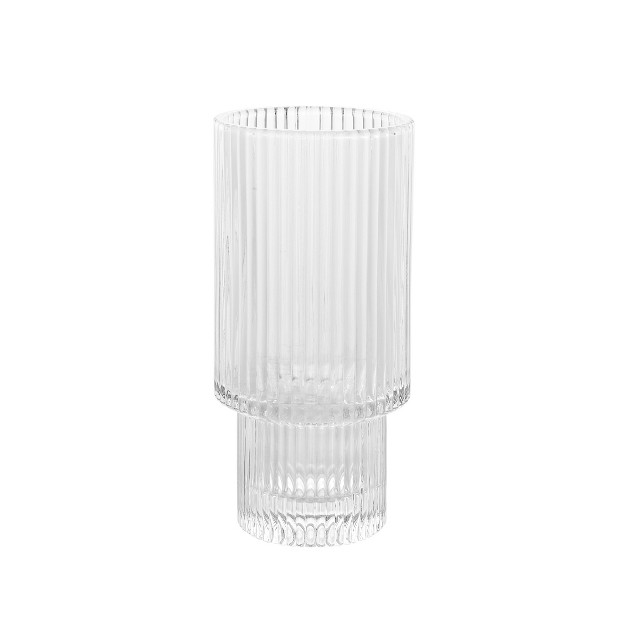 American Atelier Vintage Art Deco 11 Oz Fluted Drinking Glasses 4 piece Unique Cups For Weddings Cocktails Or Bar Ribbed Glass Cup