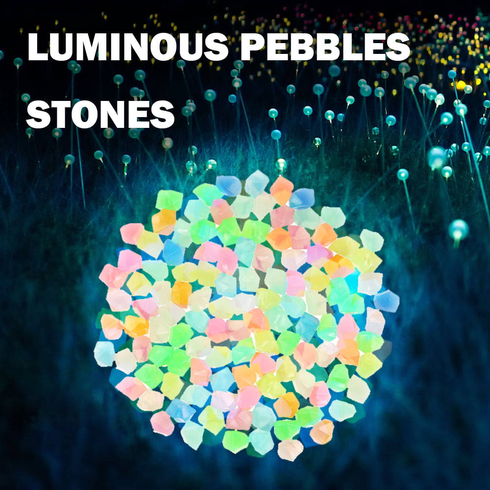 Willstar 300Pcs Luminous Stones,Glow in The Dark Garden Pebbles Rocks for Home Outdoor Walkways Garden