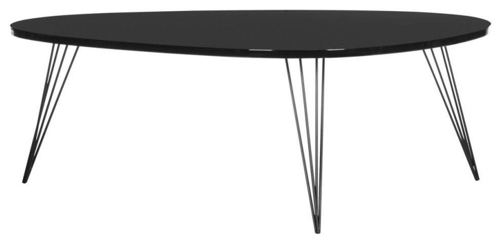 Clinton Retro Mid Century Lacquer Coffee Table Black   Midcentury   Coffee Tables   by AED Luxury Home Decor  Houzz